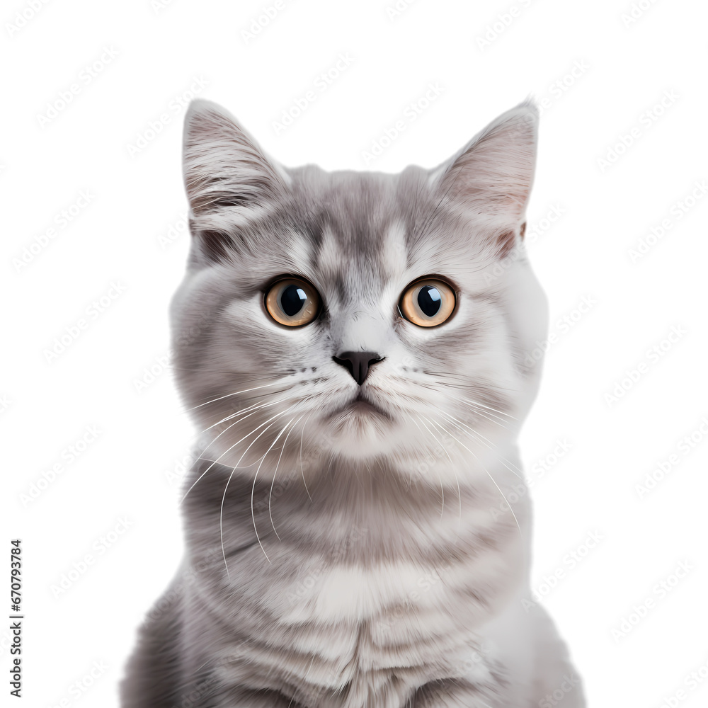 Cat sitting on transparent background