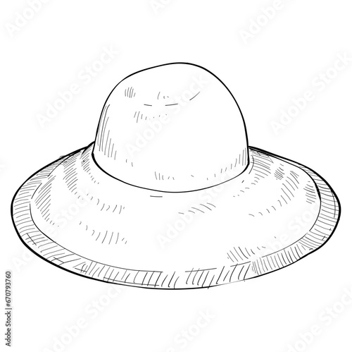 Beach hat handdrawn illustration