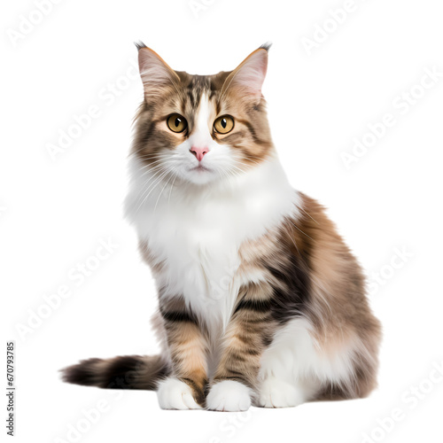 Cat sitting on transparent background