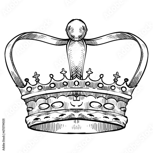 crowns hand drawn illustration