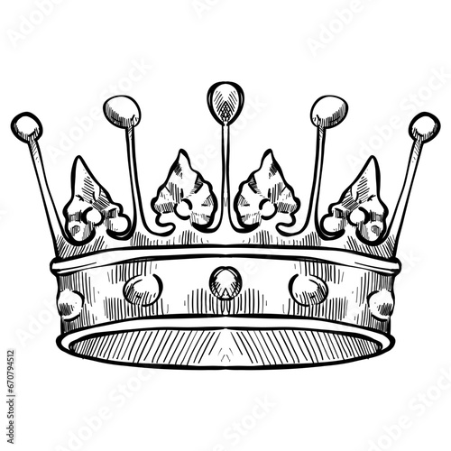 crowns hand drawn illustration