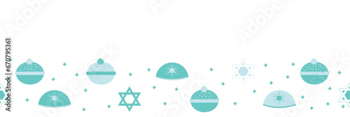 Pattern for design with symbols of Hanukkah on white background