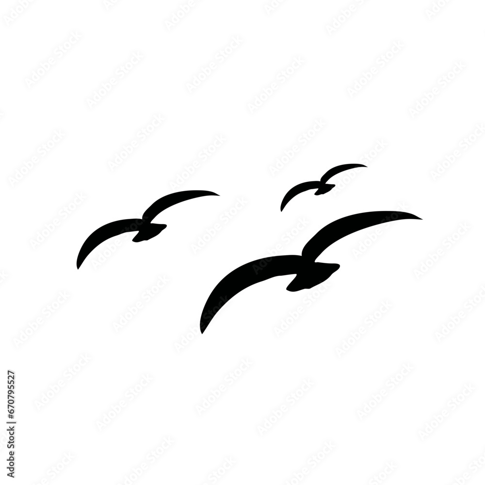 Naklejka premium Flying bird silhouette