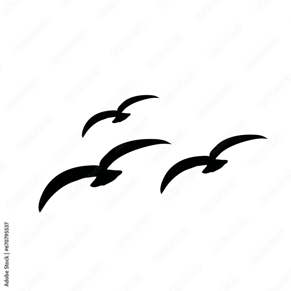 Flying bird silhouette Flying bird silhouette