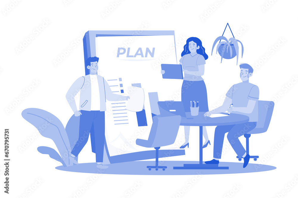 Business Meeting Appointment Illustration concept on white background