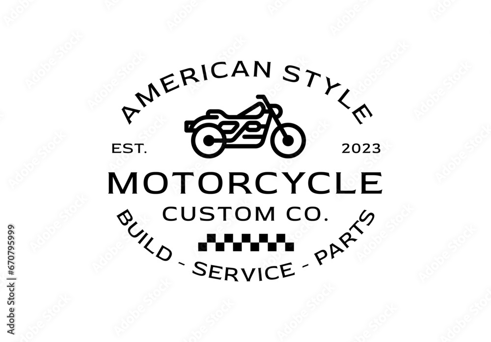 Vintage Classic American Style Motorcycle Club Badge Logo Design Stock ...
