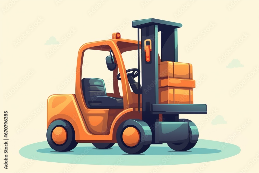 forklift working in shop, concept of Industrial equipment