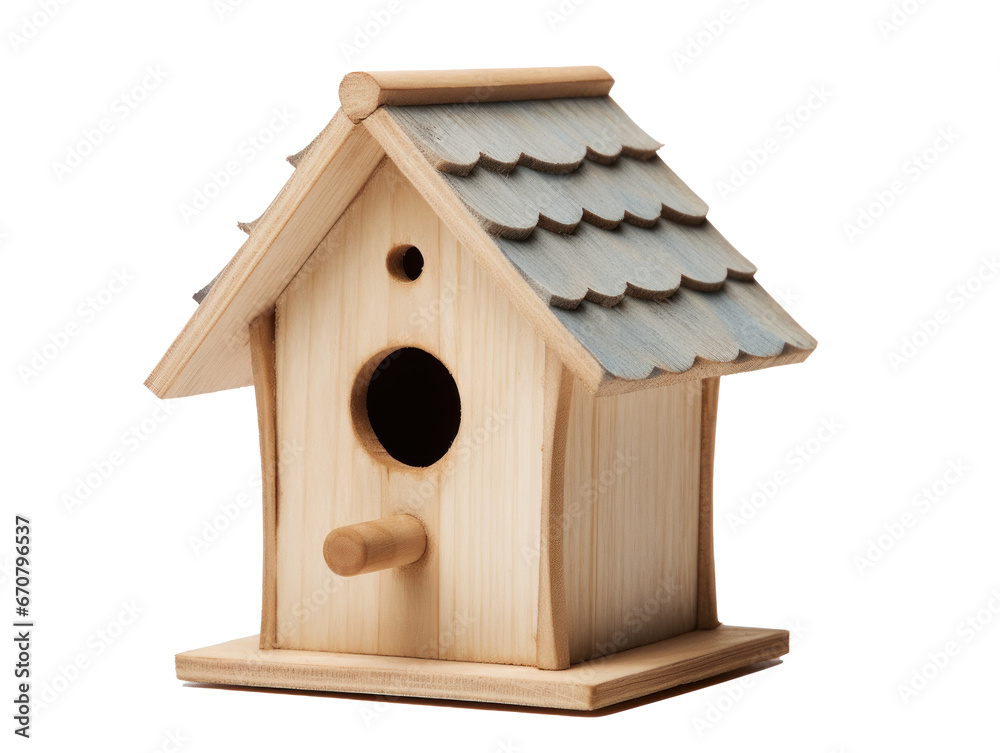 Bird house isolated on a transparent background created with Generative AI technology Bird house isolated on a transparent background created with Generative AI technology