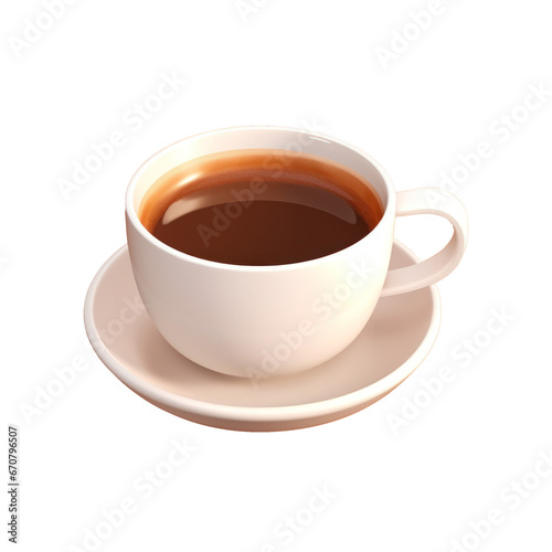 Cup of coffee isolated on a transparent background created with Generative AI technology