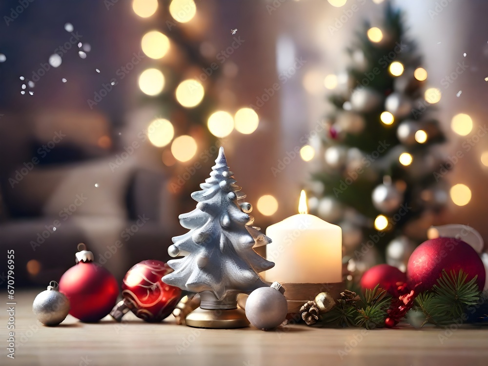 Small christmas tree with decorations