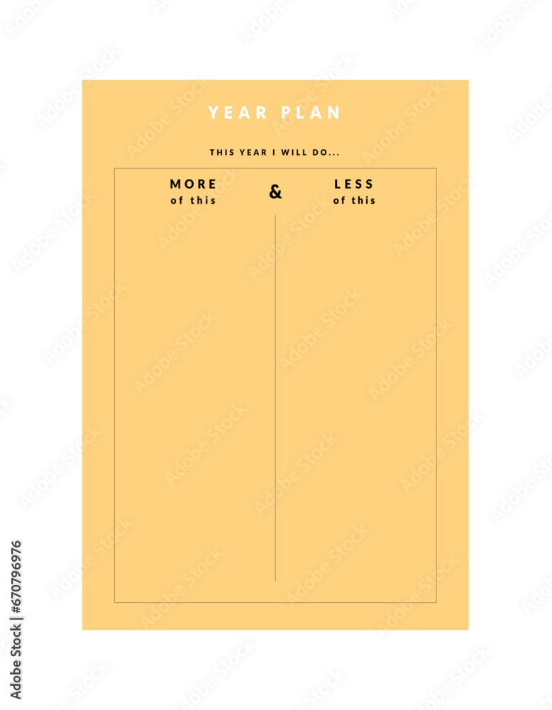 Year Plan Planner. (Lemon) Minimalist planner template set. Vector illustration. Year Plan Planner. (Lemon) Minimalist planner template set. Vector illustration.