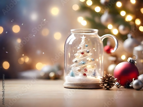 Obraz na płótnie Small christmas tree in a glass jug w salonie