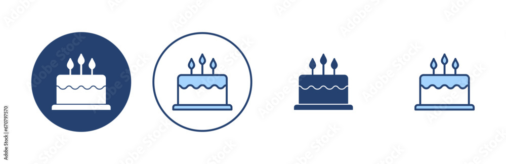 Cake icon vector. Cake sign and symbol. Birthday cake icon Cake icon vector. Cake sign and symbol. Birthday cake icon