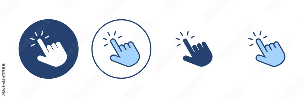 Hand click icon vector. pointer sign and symbol. hand cursor icon Hand click icon vector. pointer sign and symbol. hand cursor icon