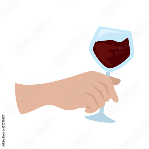 hand with wine glass