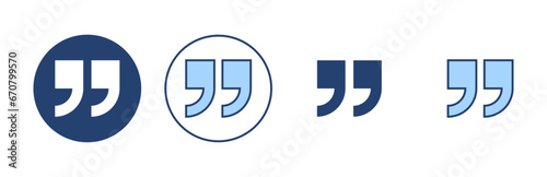 Quote icon vector. Quotation mark sign and symbol