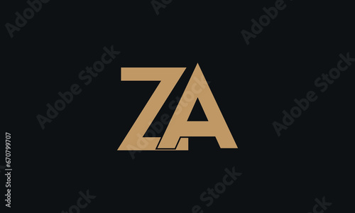 Free Download Creative minimal line art icon logo, ZA monogram logo - GFXLoad