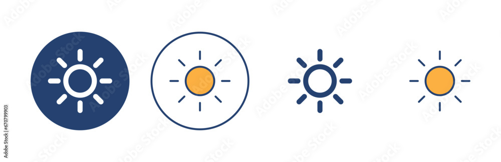 Sun icon vector. Brightness sign and symbol Sun icon vector. Brightness sign and symbol