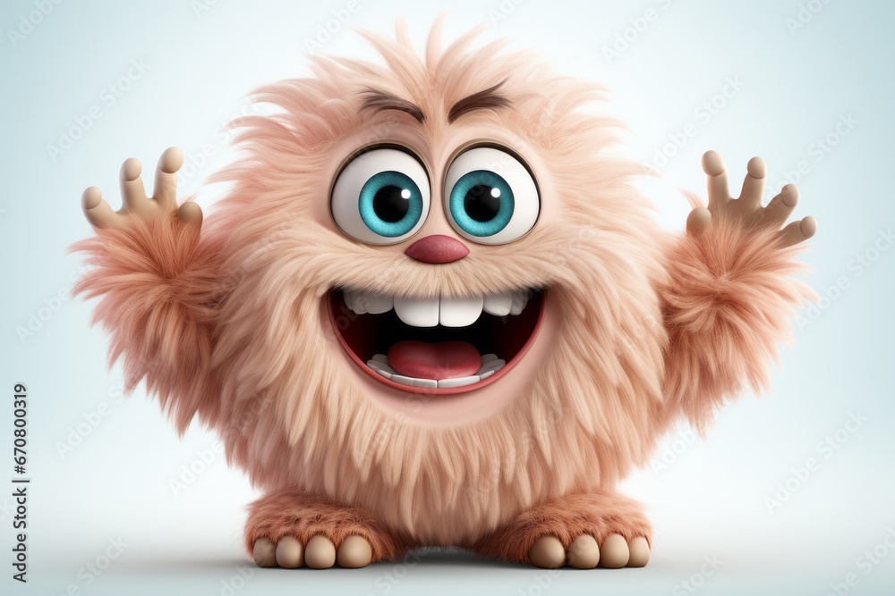 Comical furry monster with oversized feet and a goofy smile, bringing humor and laughter to your scene, Generative AI Comical furry monster with oversized feet and a goofy smile, bringing humor and laughter to your scene, Generative AI