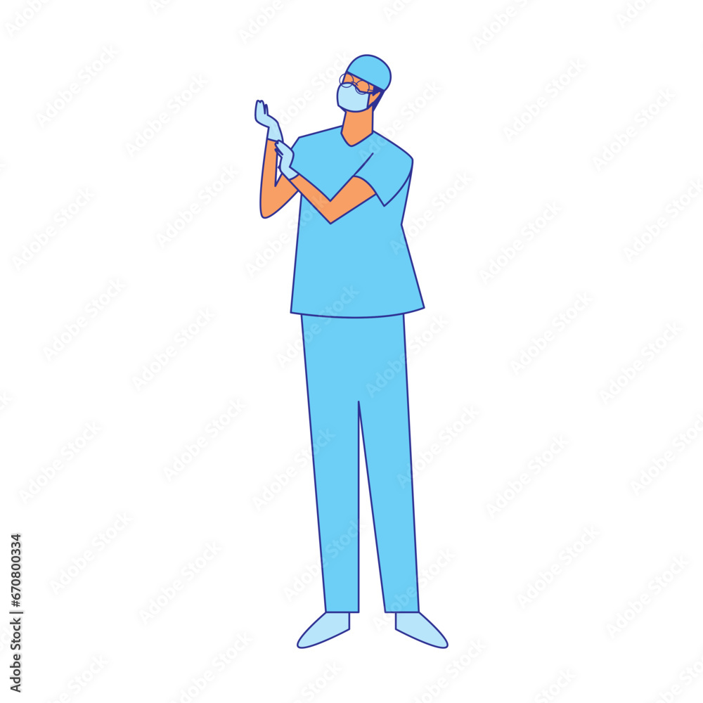 Illustration of Faceless Male Doctor Character Prepare for Surgery. Vector Design Illustration of Faceless Male Doctor Character Prepare for Surgery. Vector Design