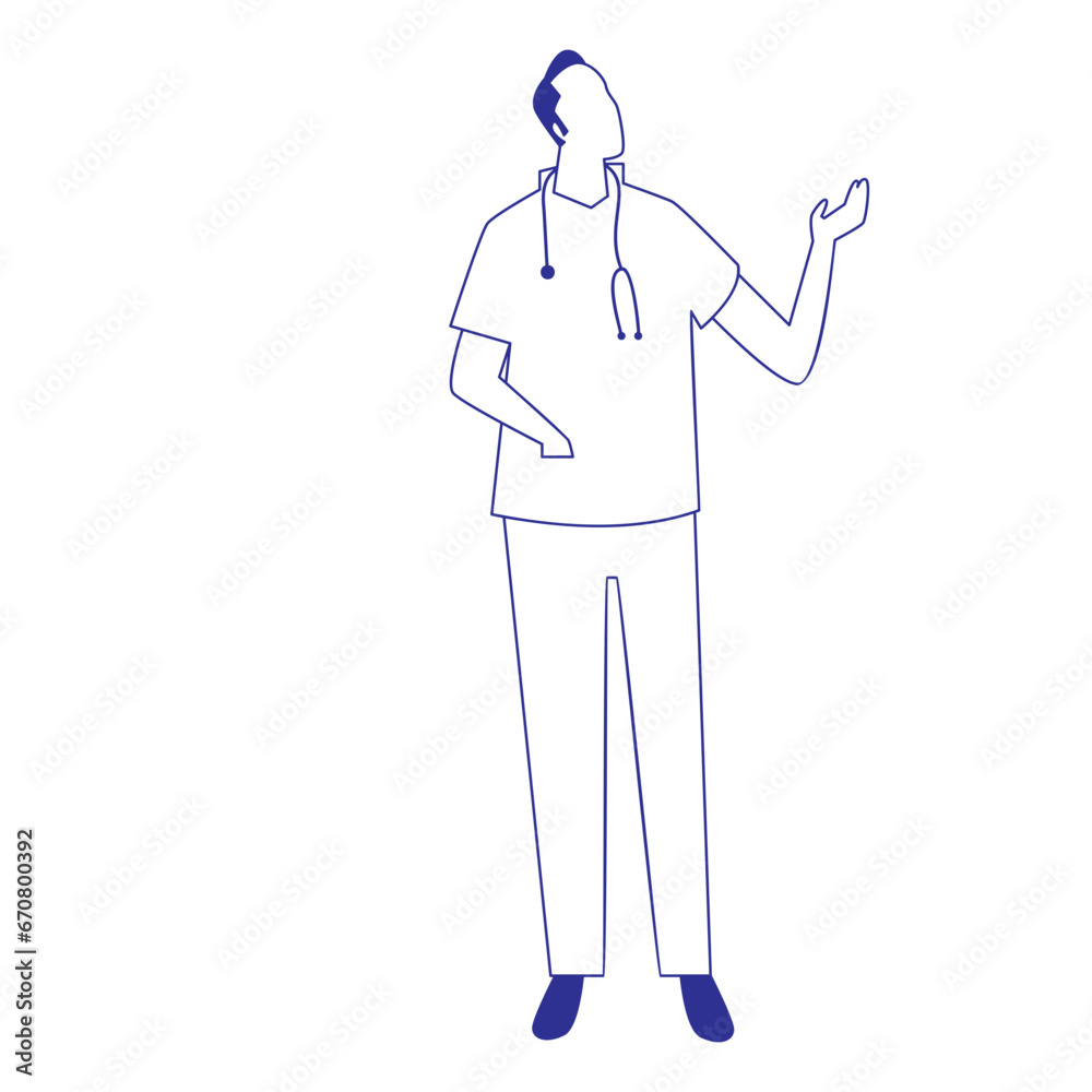Illustration of Faceless Male Doctor Character Explaining Something. Vector Design Illustration of Faceless Male Doctor Character Explaining Something. Vector Design
