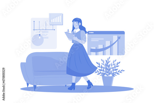 Girl Setting Up Her Schedule