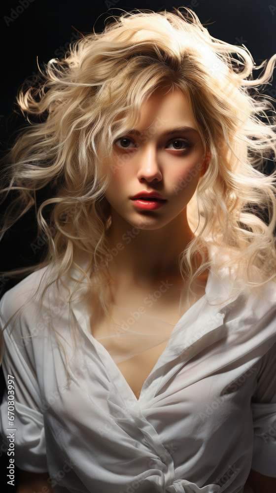 Fototapeta premium Masterpiece Realistic 20Yr Old Female Beautiful Face, Background Image, Best Phone Wallpapers