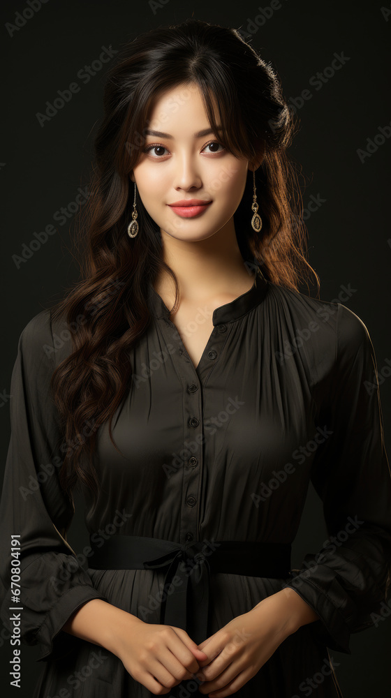 Naklejka premium Masterpiece Realistic 27Yr Old Female Beautiful Face, Background Image, Best Phone Wallpapers