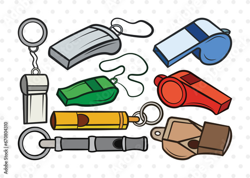 Whistle Clipart SVG Cut File | Sport Svg | Sports Whistle Svg | Coach Whistle Svg | Bundle | Eps | Dxf | Png