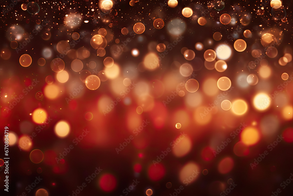 christmas red abstract lights glitter on bokeh background