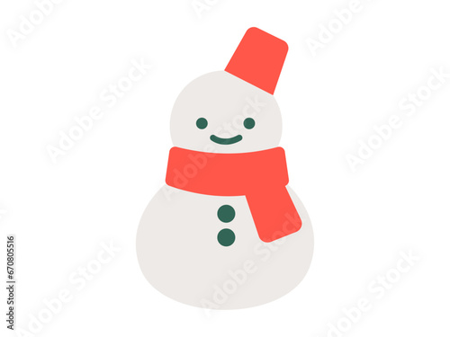 雪だるまのカラーイラスト