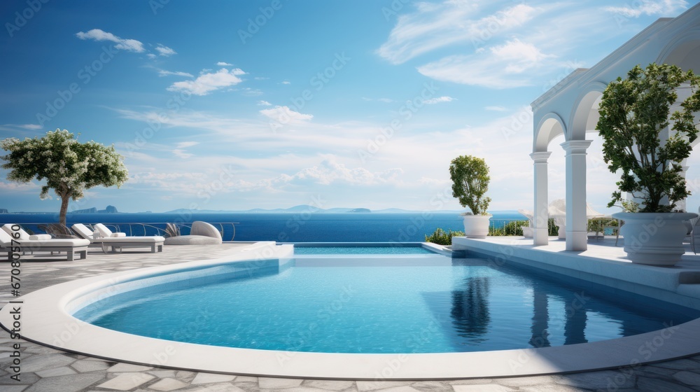 Luxurious pool with a stunning sea view