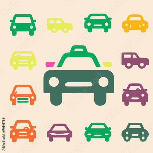  Icons in Motion: Car Silhouette Vector Graphics, Set Vehicle  minimalist illustration