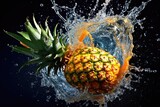 Playful Splash of Pineapple Evoking the Tropical Tanginess and Exotic Aroma