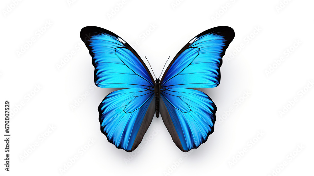 blue butterfly isolated on white background