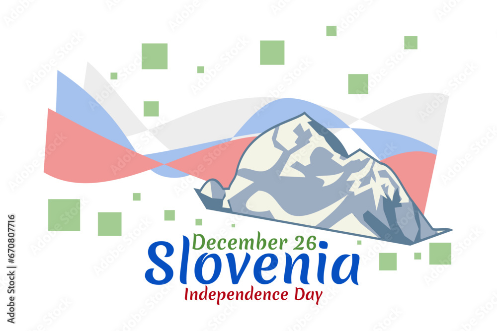 Naklejka premium December 26, Independence day of Slovenia vector illustration. Suitable for greeting card, poster and banner.