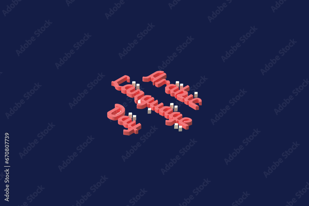 Arabic language day concept. 3D vector icon. Vector colorful illustration. Arabic language day concept. 3D vector icon. Vector colorful illustration.