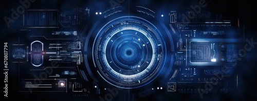 Abstract technology background circles digital hi-tech technology design background, futuristic circle interface