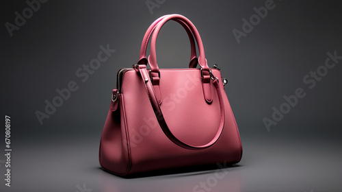 luxury pink women's handbags leather bag on dark background