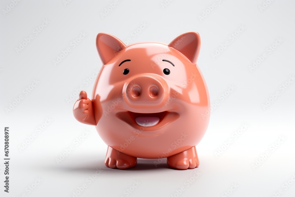 Piggy bank as a friendly character, encouraging saving habits and financial responsibility, Generative AI Piggy bank as a friendly character, encouraging saving habits and financial responsibility, Generative AI