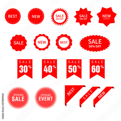 Sale tags collection. Special offer, big sale, discount, best price, mega sale banner set.