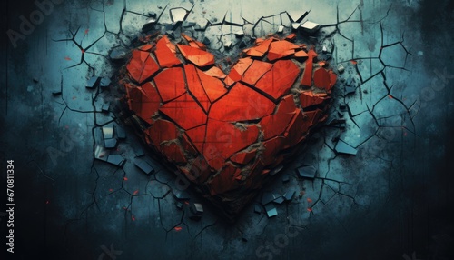 Illustration of a Broken Heart