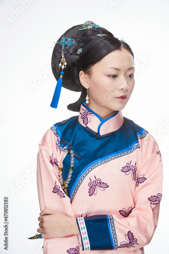 Cuadro en lienzo A Asian woman dressed in Qing Dynasty Empress attire