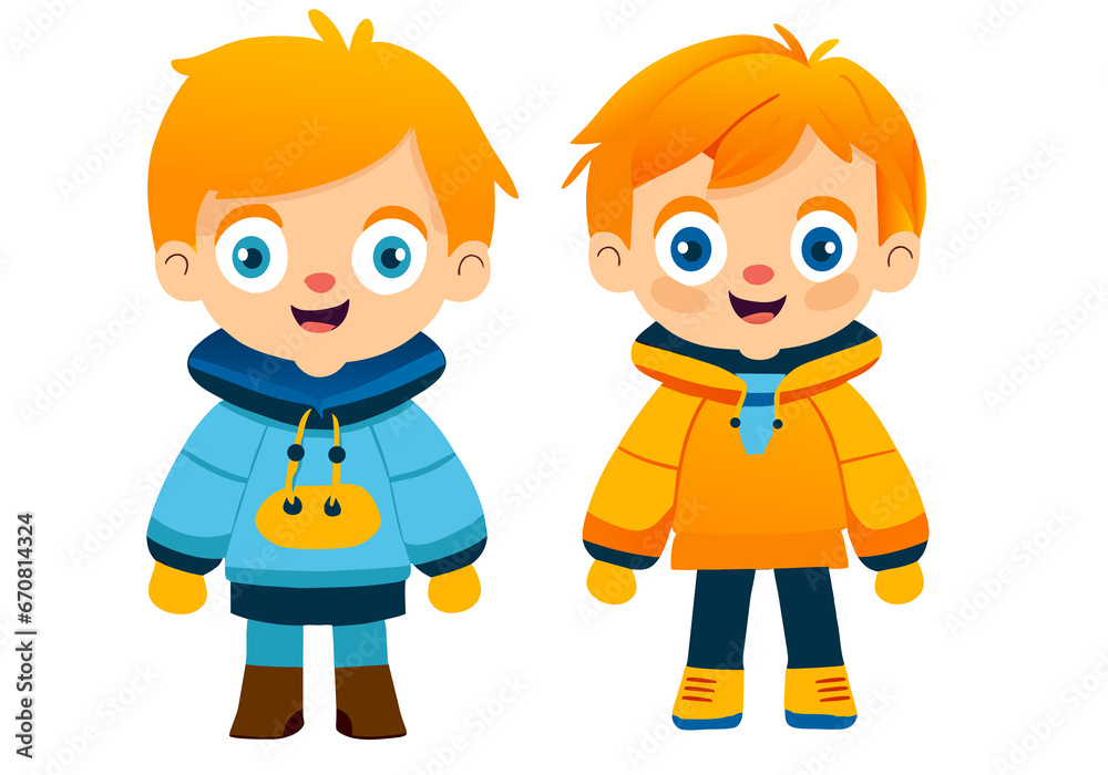Cute little boy in warm clothes winter. Vector illustration of Cozy winter clothes and other stuff. Cute little boy in warm clothes winter. Vector illustration of Cozy winter clothes and other stuff.