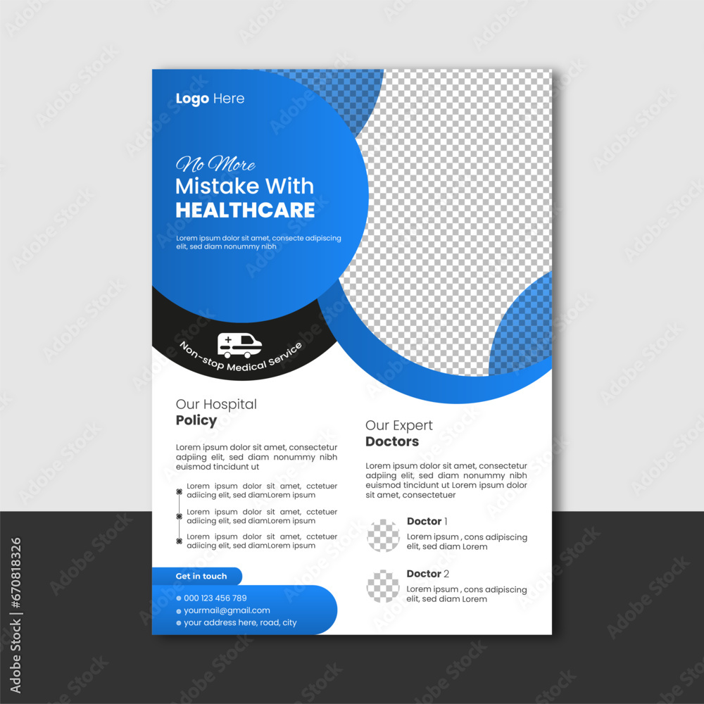 Obraz premium Modern healthcare and medical Flyer Layout template