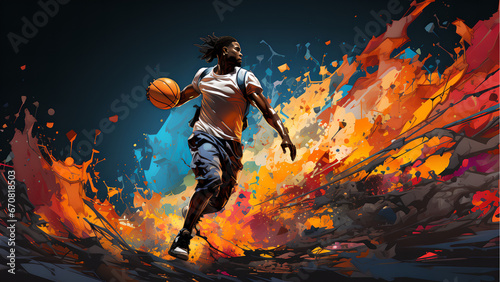 "Illustration of basketball, sports illustration."