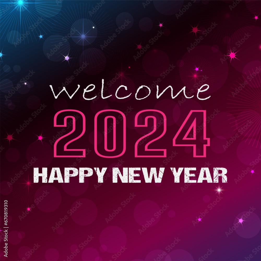 2024 happy new year vector illustration background