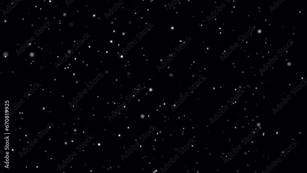 A mesmerizing loop animation of glittering particles falling down in slow motion with alpha channel