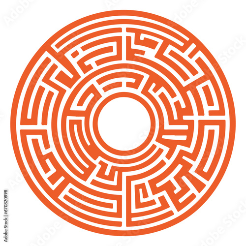 circle maze game for the kids, challenging riddle game, labyrinth for education