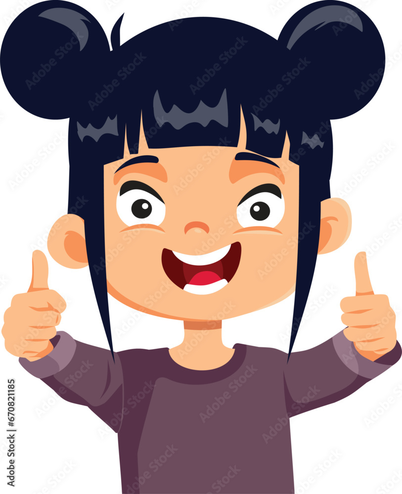 Little Girl Shows Positive Ok Gesture Vector Cartoon Character. Cheerful kid making an approval non-verbal sign
Little Girl Shows Positive Ok Gesture Vector Cartoon Character. Cheerful kid making an approval non-verbal sign